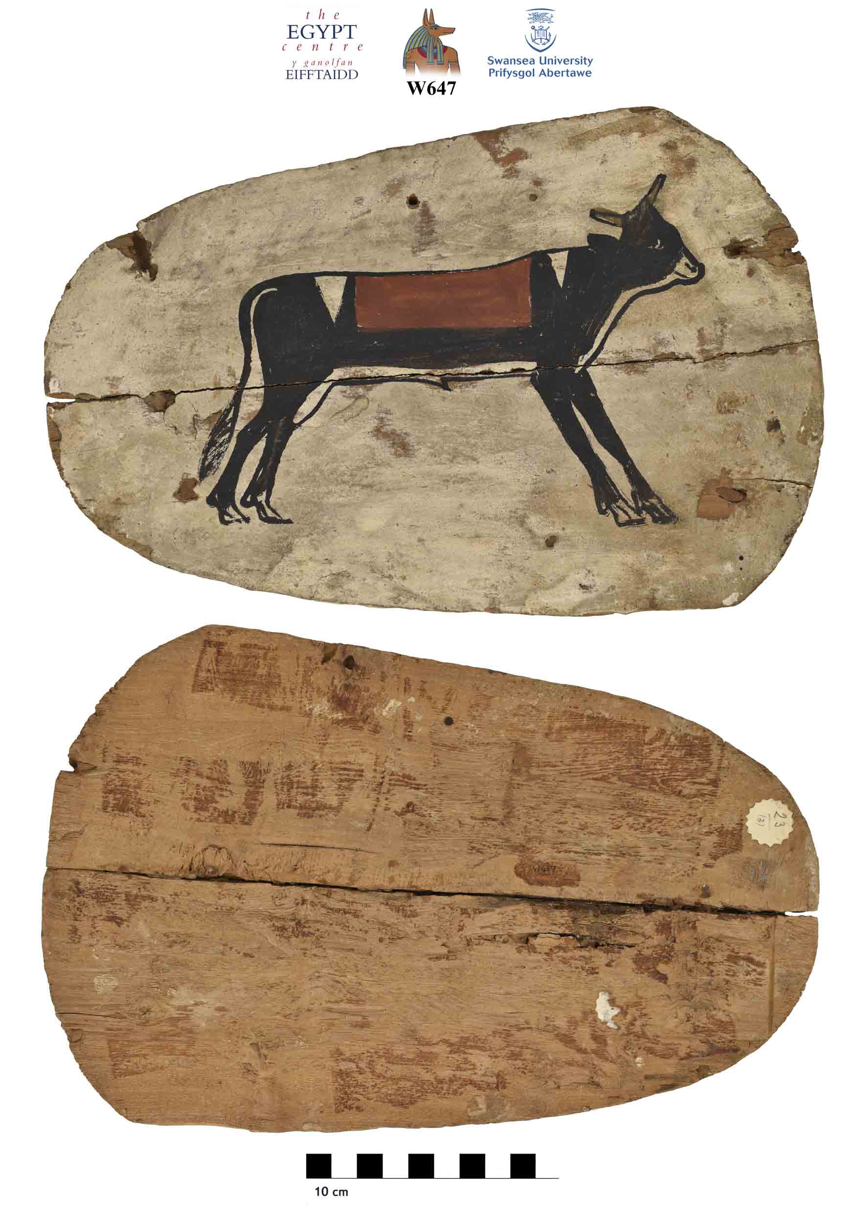 Image for: Cartonnage-case footboard with image of a bull